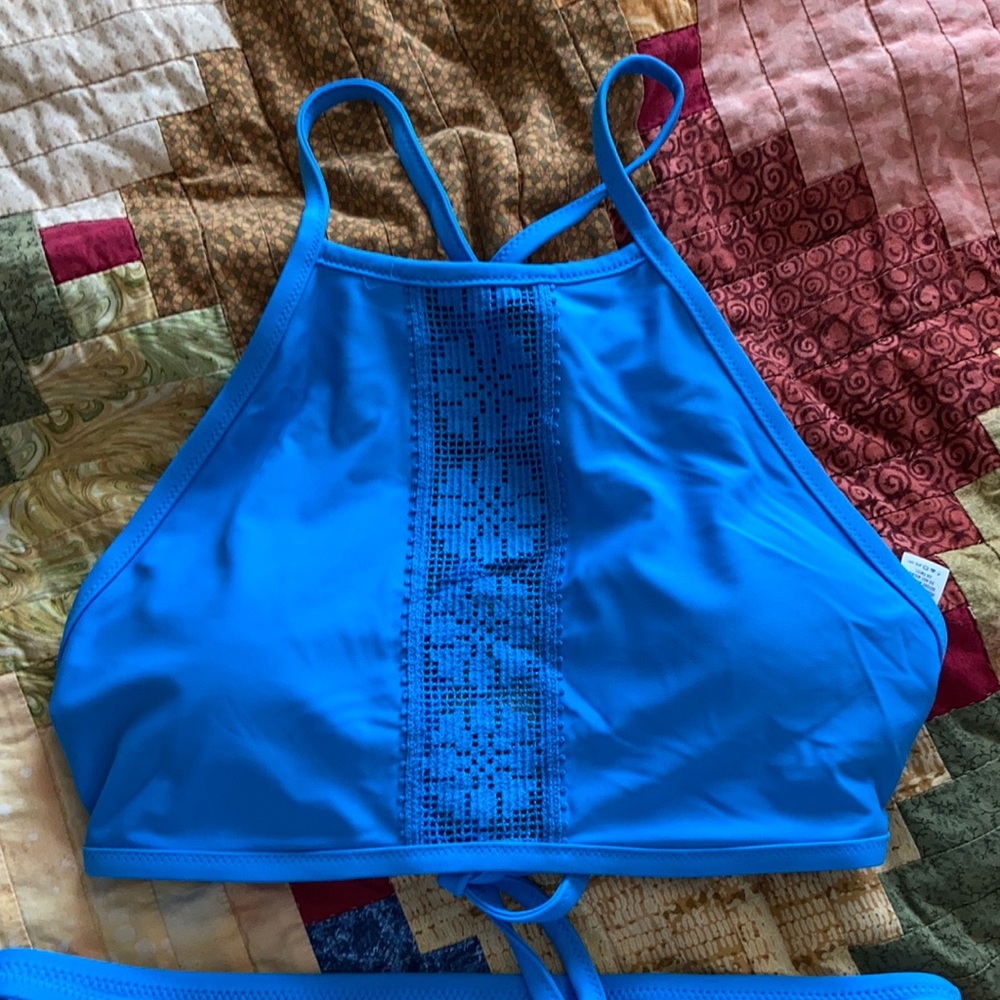 Aerie Turquoise Halter Bikini Top NWOT M